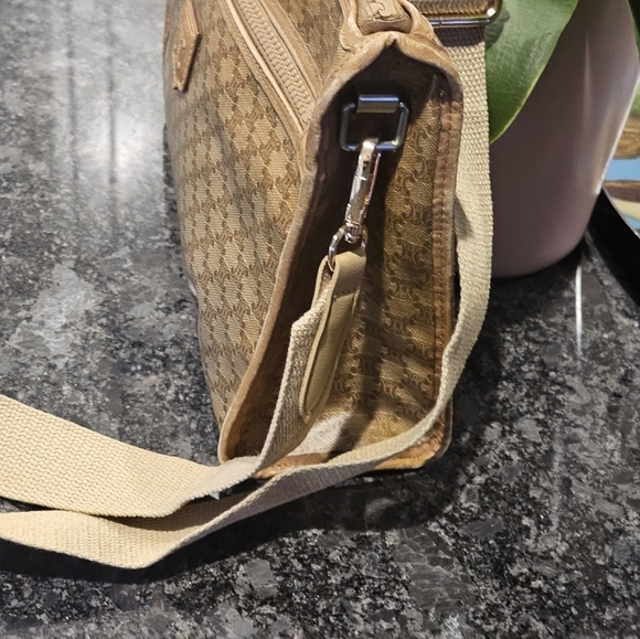 Céline Macadam Monogram Vintage Coated Canvas Clutch with Strap & Twilly Added - Picture 10 of 16